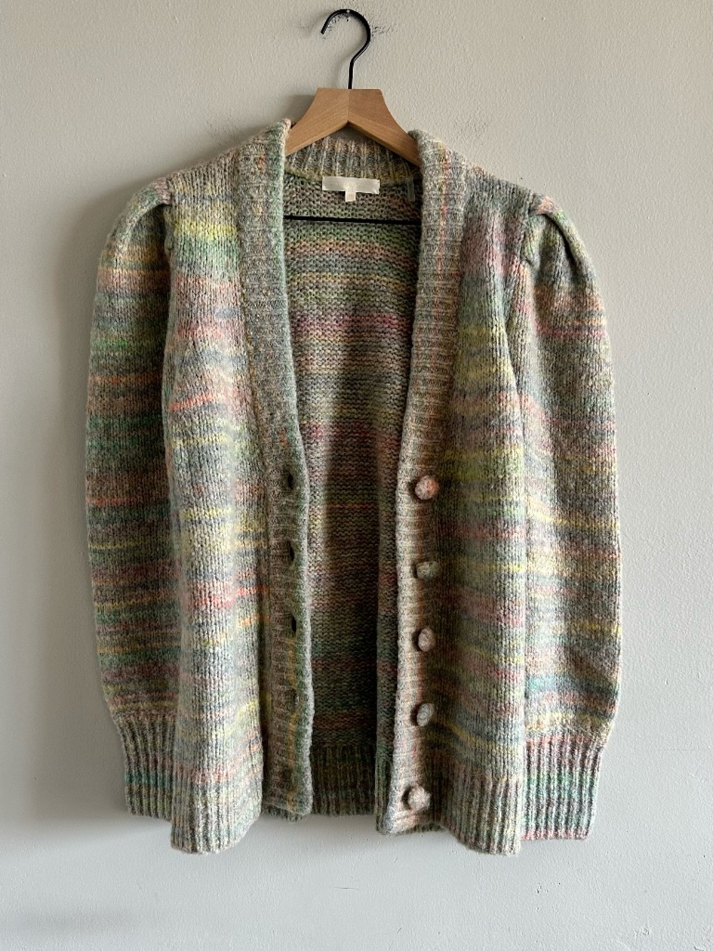 LoveShackFancy Wilford Boyfriend Cardigan Sweater | Autumn Rainbow Size X-Small - Picture 6 of 16